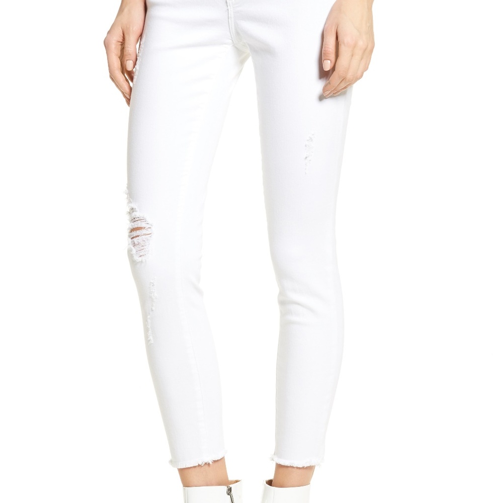 Articles of Society White Distressed Cropped Jeans